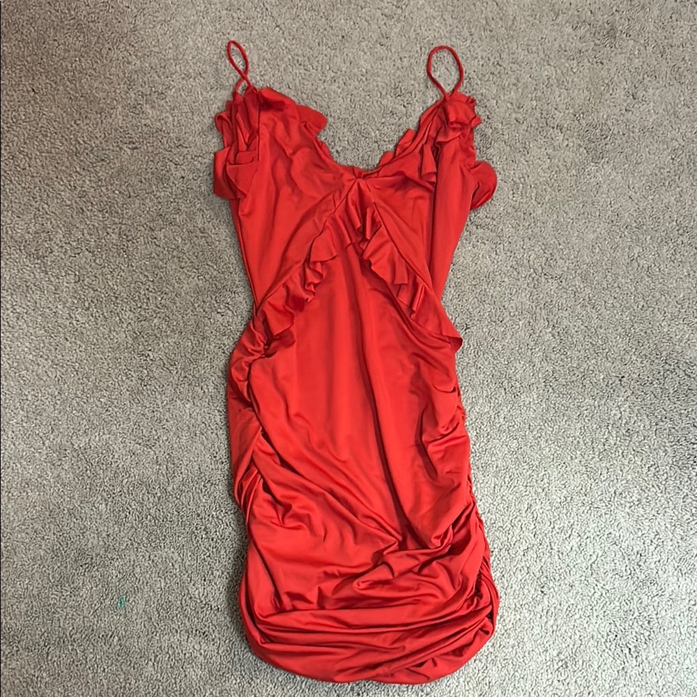 Red Ruffled Dress
